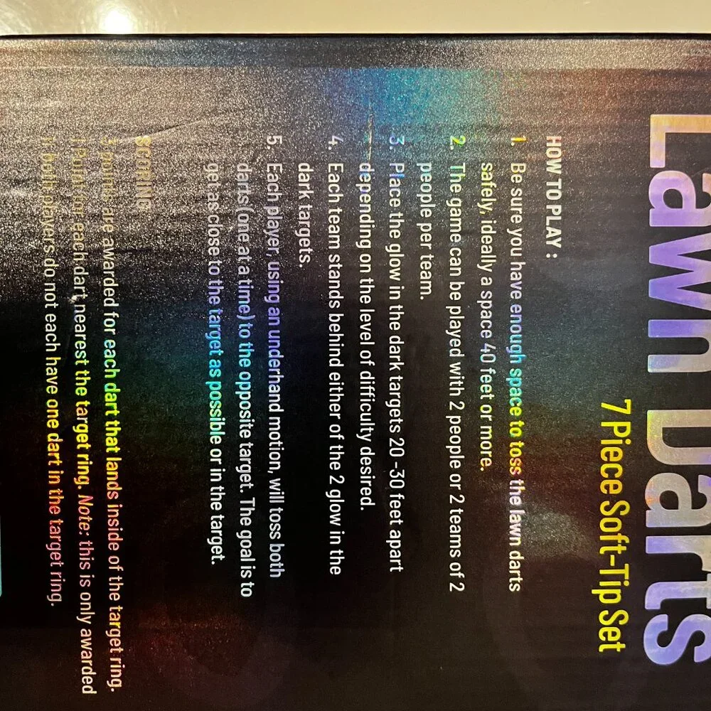 Glow in the Dark Lawn Darts (new)‎ / 7 piece set / new (k/x)